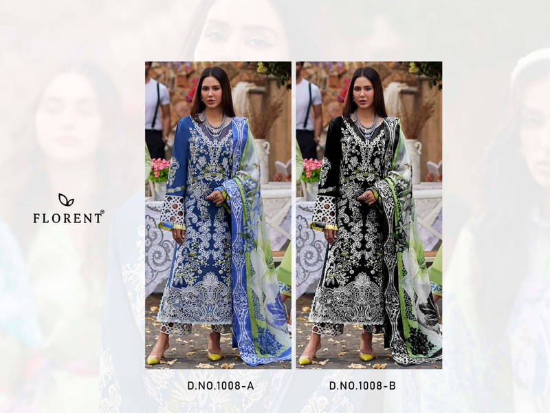 Florent 1008 A And B Rayon Embroidery Pakistani Suits Wholesale Online
